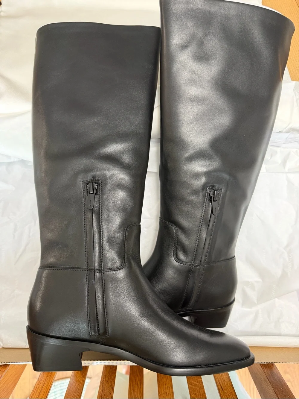 Vince Andes Zip Tall Boots- Black